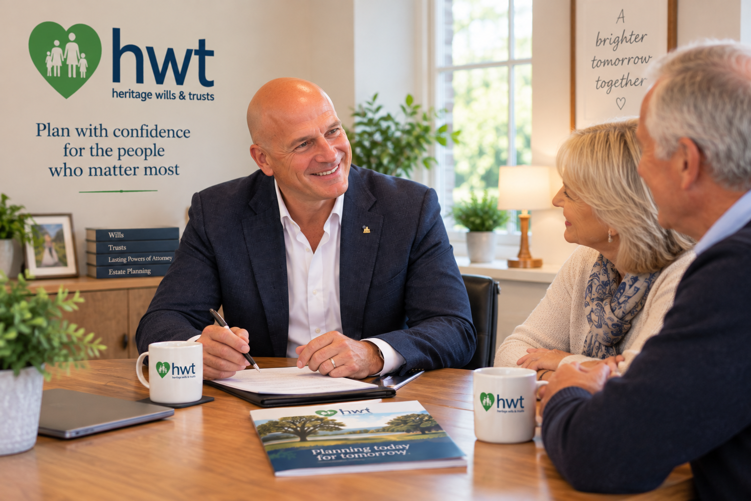 HWT consultation with clients discussing their estate planning